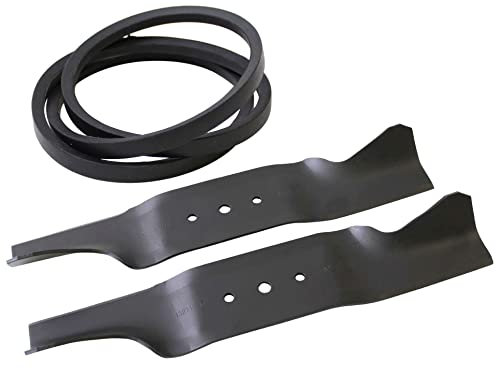 SECURA High-Lift Messer Satz + Keilriemen Mähwerk kompatibel mit MTD 11/81 | B10 | B100 | B114 | B115 | B117 | B118 | C450 | C451 ersetzt: 742-0506 754-0363
