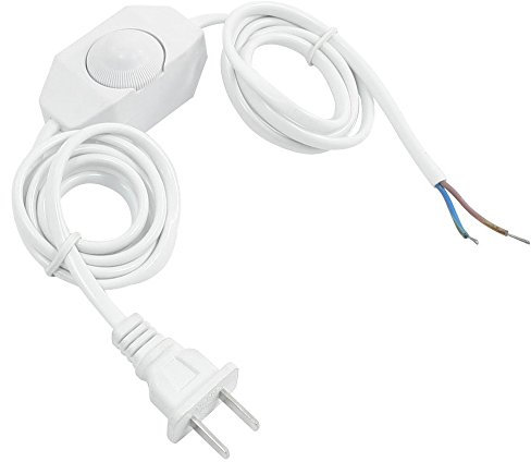 weisse Lampe Netzkabel w Dimmerschalter AC 250V / 110V Stecker