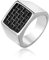 BCughia Eheringe Silber, Ringe Herren Kleiner Finger Edelstahl Vintage Quadratische Kohlefaser Ring Valentinstag Wegbegleiter Geschenk Größe 54 (17.2)