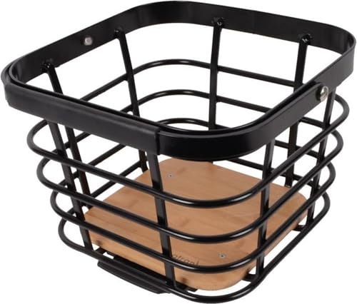 AtranVelo Unisex – Erwachsene QB AVS Farhrradkorb, Schwarz,Braun, 30 x 30 x 18 cm