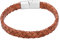 Heideman Armband Herren aus Leder silber farbend matt Lederarmband Mika für Männer Leder Cognac