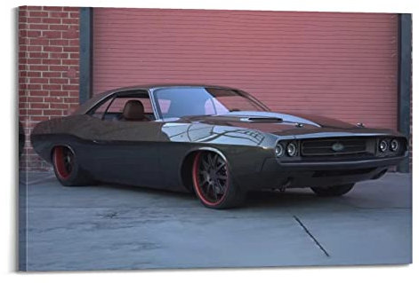 YUANLY Sportauto-Poster für Dodge Challenger Rennauto, dekoratives Gemälde, Leinwand, Wand- und Kunstbild, Familien-Schlafzimmer, 60 x 90 cm