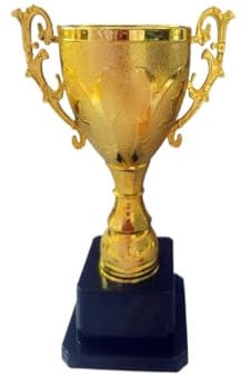 Jilukibo Gold-Pokale aus Kunststoff für Kinderwettbewerbe, Preis-Trophäe für Sportturniere, Geburtstagsfeierspiele, Erfolge und Meisterschaften