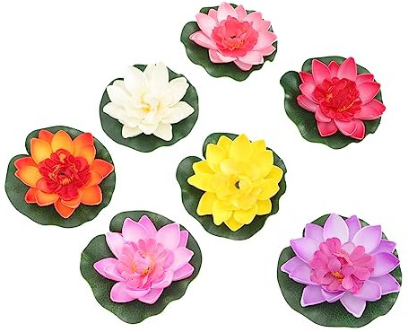 GANAZONO Dekoration 7st Künstlicher Lotus Wasser Schwimmende Blumen Gefälschter Brunnen Für Pool Realistische Lebensechte Lilie Gefälschte Teichpflanzen Eva-Schaum Konservierte Seerose