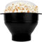 TINGJUNN Microwave Silicone Popcorn Maker Popcorn Bowl Silicone Popcorn Maker with Lid and Handle BPA Free Dishwasher Safe (Black)