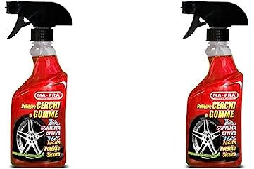 Mafra, Pulitore Cerchi e Gomme, Deterge e Sgrassa gli Pneumatici delle Auto, Utilizzabile con Schiuma o Senza Schiuma, Formato 500ml (Confezione da 2)