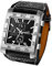 JewelryWe Uhren Herren Leder Quadrat - Retro Punk Analog Quarz Armbanduhr Männer Große Uhr mit Schwarzem Rechteckigen Zifferblatt und Breit Leder Armband