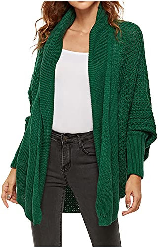 Hailmkont Vestito Maglione da Donna Autunno Inverno Manica Lanterna vestibilità Larga Cardigan Abiti Donna 2025 Trendy, S-F88 Verde Lime, Etichettalia Unica