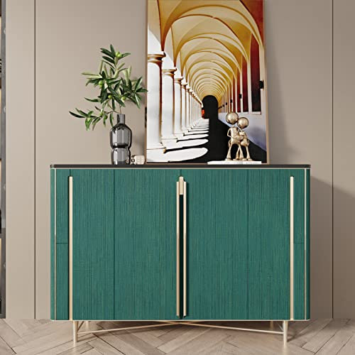 CRE8TIVE Teal Green Linen Textured Wallpaper Faux Grasscloth Wallpaper for Living Room Sticky Back Plastic Contact Paper Self Adhesive Kitchen Bedroom Countertop Cabinet 30cm x 200cm