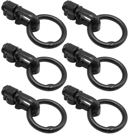ZUDKSUY Lot de 6 attaches à double goujon en L noir avec roulement à joint torique en acier robuste pour lits de camion, commandes de chargement de remorque, camionnettes, camping-cars, VTT