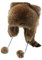 QILTON Unisex Erwachsene Kinder Plüsch Hut Künstlicher Waschbär Pelz Caps mit Schwanz Winter Warm Winddicht Verdickte Ohren Hut Plüsch Schutz, Fellfarbe, children