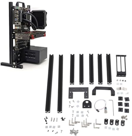DIY Computer Motherboard Case Rack, Open Air Aluminum Frame Chassis Bracket, Vertical Motherboard Holder, Compatible with ITX/17x17/17x19 Motherboards