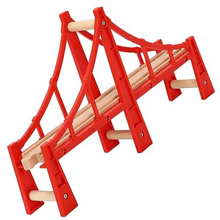 TEHAUX Holzschienen-set Mit Eisenbahnbrücke Diy Gleisspielzeug Überführungsmodellspielzeug Für Junge Mädchen
