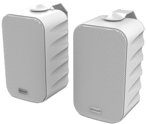 Audibax Delta 32 BT White Pareja de Altavoces Bluetooth – Altavoces Activos de Alto Rendimiento para Pared – Compatible con Bluetooth - Alto Rango de Frecuencia (100Hz-20kHz) - Sonido Envolvente