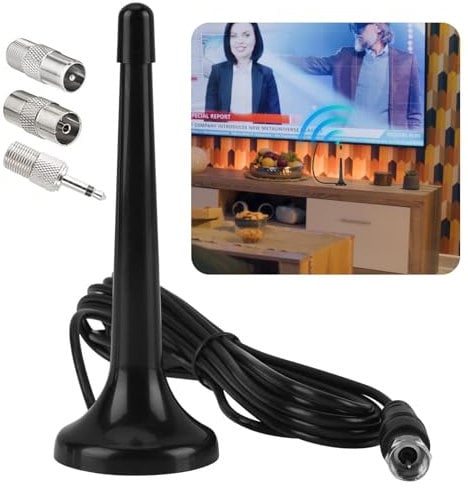 Hochleistungs Radio Antenne für klaren DAB und FM Empfang - Magnetfuß und 3m Verlängerungskabel - Ideal für Heimstereo Receiver und AV Audio Systeme