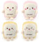 ANBOOR Lot de 4 jouets en peluche toasts (9,5 cm), jouets alimentaires amusants pour enfants, porte-clés en peluche émotionnelle, jouets en peluche mignons, cadeau de fête