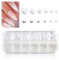 1Schachtel/12Raster Nail Art Strasssteine, Glitzersteine und Halbrunde Perlen Nägel Strasssteine Mit Glitzer Perlen Nagel Charms,Weiße Flatback-Perlen für Nagel Dekorationen Kristalle Steine