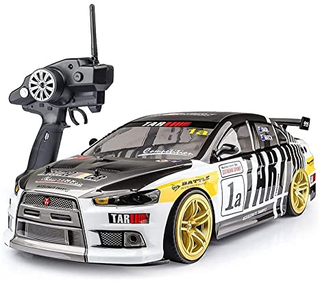 ZGDHWCR 70 km/h Hight Speed ​​RC Truck Rc Car Drift Car RC Sport Racing Car 1/10 RC Buggy für Erwachsene Kinder Geschenke, 4WD Geländewagen, Zwei Batterien und Driftreifen + Rennreifen