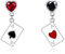 Herzkönigin Ohrringe 925er Sterlingsilber Spielkarten Ohrringe Herzkönigin Kostüm Accessoires für Frauen