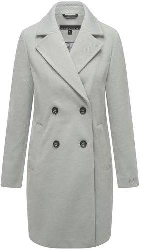 Navahoo Damen Mantel in Woll-Optik langer klassischer Trenchcoat Frostjuwel 14 XS-3XL