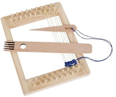 BAODBF Webrahmen Kinder,Schulwebrahmen 15×20cm,Webstuhl aus Holz,Webrahmen für Anfänger