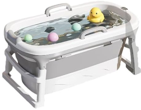 Baignoire pliable pour adultes, idéale pour les petites salles de bains, pratique et portable,Avec boîte de rangement + tuyau, thermosensible,Enfants et adultes