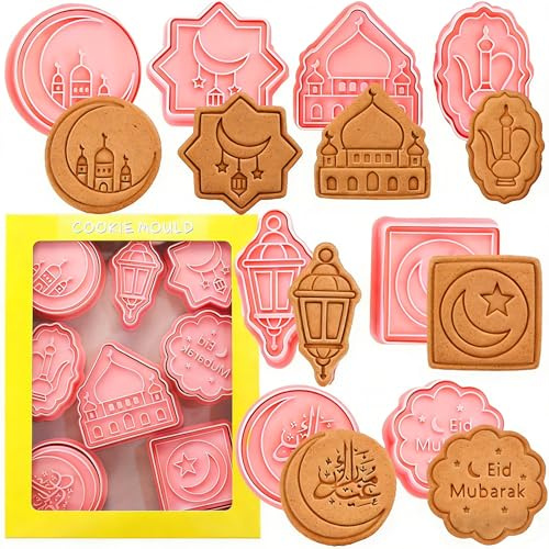 8-Piece 3D Eid Mubarak Biscuit Cutter Set