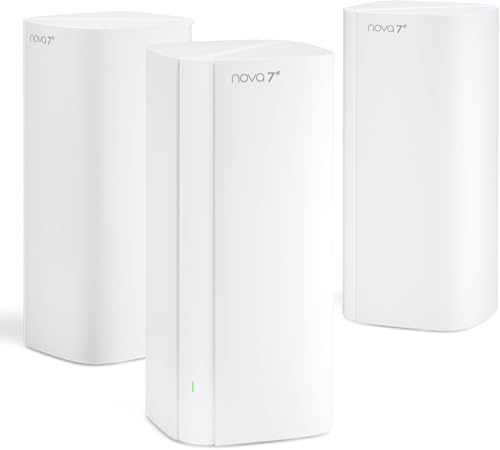 Tenda BE5100 WiFi 7 Mesh WiFi System – Dual-Band Whole-Home Coverage (6,600 Sq. Ft.), 1×2.5G + 2×1G Gigabit Ports, MLO & Ethernet Backhaul for Seamless Roaming, VPN Ready- ME6 Pro (3-Pack)
