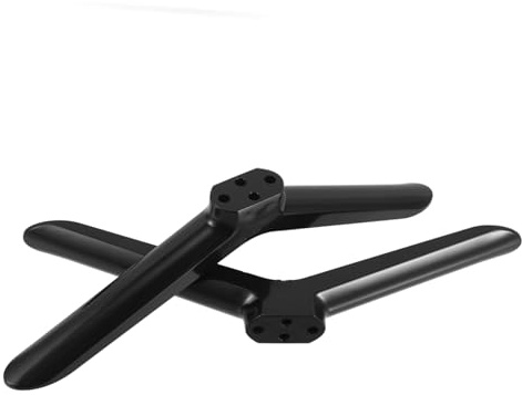 Tisch TV Halterung Allgemein, 2 Stück, Kunststoff, Schwarzer TV Ständer | TV Fuß, 22,50x5,50x1,80cm, mit Basis und 0,5cm Lochdurchmesser