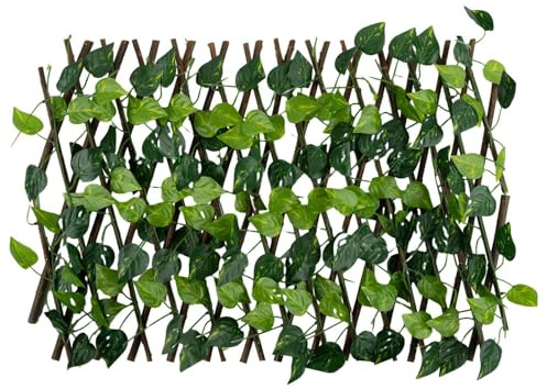 Künstliche Pflanze Blume lebende Wand, Einstellbare Garten Bildschirm Künstliche Efeu Blatt Zaun Erweiterbar Spalier Panel