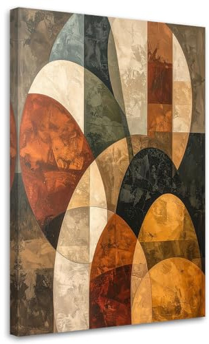 Feeby Bild auf Leinwand - Wandbilder Wohnzimmer Aesthetic - Geometrische Abstraktion - 80x120 1tlg - Schlafzimmer Wandekoration - Bilder Zimmer - Living Room - Deko Wandbilder - Moderne Bild