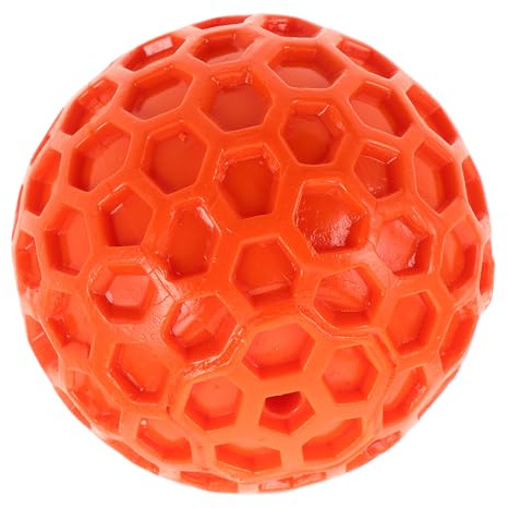 TOVINANNA Balle Interactive en Caoutchouc pour Chien et Chiot, à Mâcher Couineur, Facile à Nettoyer, Design Nid d'abeille, pour Jeux de Rapport en Extérieur