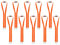 Karteo Schlüsselband orange mit Doppelkarabiner [10 Stück] Lanyard mit 2 Karabiner Haken und Sicherheitsverschluss für Ausweishüllen