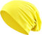 Jersey Baumwolle elastisches Long Slouch Beanie Unisex Mütze Heather in 35 (3) (Light Yellow)
