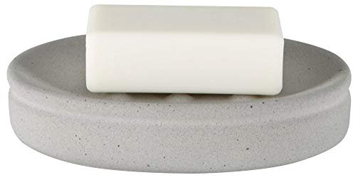 Spirella Seifenschale Steinoptik dekorative Badausstattung Seifenablage Cement Maße: 14 x 10 x 3 cm - Grau
