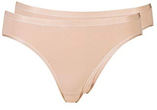 Huber Damen Be Mine Taillen Slip 2er Pack Taillenslip, 2per Pack Beige (Nude 0719), 38 (Herstellergröße: 38)