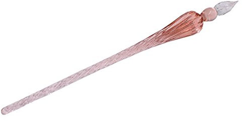 RayLineDo Heißer Verkauf Handgemachte Kristallglas Dip Pen Glas Kalligraphie Dip Stift Glas Unterschrift Stift Geschäft Vorhanden Rosa farbe