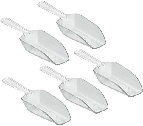 Hacoly 5er Kunststoffe durchsichtig Zucker Löffel EIS Bonbons Scoop Hochzeitsbuffet Bar Candy Schaufel Würzen Dosierschaufel Messlöffel kleines Schäufelchen Küchenutensilien Tools