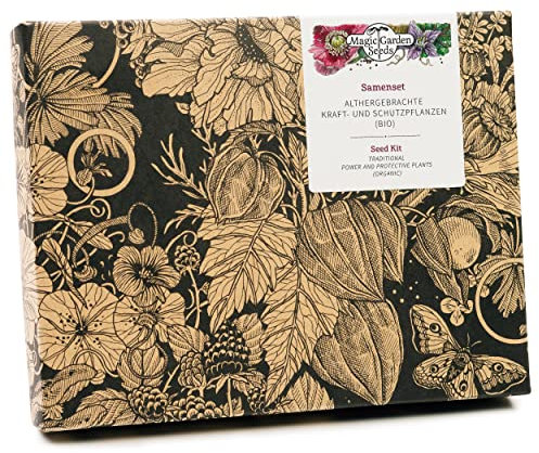 Althergebrachte Kraft- und Schutzpflanzen (Bio) - Samen-Geschenkset mit 4 sehr alten, traditionellen, magischen Kräutersorten