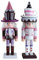 Weihnachten Nussknacker Figur Holz Mini Soldat Nussknacker Puppe Marionette König Figur Kuchen Topper für Weihnachtsfeier Deko 25cm 2 Stück (Weiß )