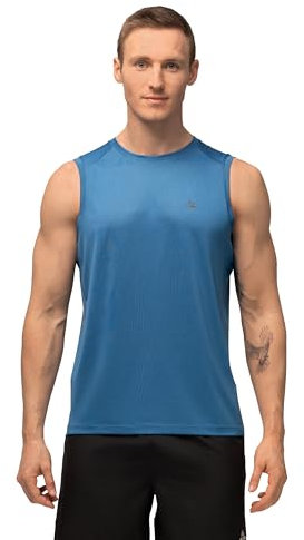DANISH ENDURANCE Men's Classic Recycled Polyester Tank Top, 1 Pack (Blau, XL)