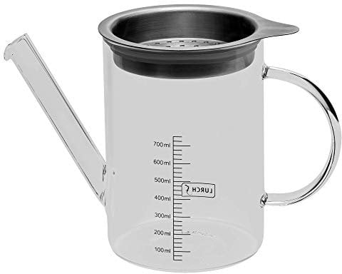 Lurch 70200 Fett-Trenn-Kanne aus hitzebeständigem Borosilikatglas 0,75l, Transparent