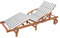 HOBBYGARDEN Auflagen für Deckchair, Kissen für Liegenauflage, Polsterauflage für Sonnenliege, Produktabmessung: 185x56x4 cm, Grau mit weißen Streifen