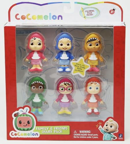 CoComelon Official Family & Friends 3 Figure Shark Theme 6 PK