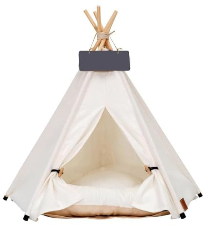 Scnbom Pet Teepee Dog & Puppy Cat Tents Tipi Bed Portable Houses