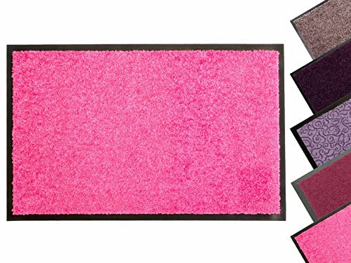 Primaflor - Ideen in Textil Fußmatte - Schmutzfangmatte - Pink - 40 x 60 cm - Waschbare Eingangsmatte - Rutschfester Türvorleger - Sauberlaufmatte für Innen & Außen