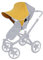 Liebes von priebes DAISY Sonnendach UV-Schutz 50+ | Sonnensegel Sonnenschutz Sonnenverdeck für Sportwagen, Buggys, Kinderwagen | 100% Baumwolle | beidseitig verwendbar