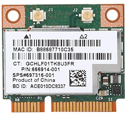 BCM943228HMB 802.11n 300Mbps Dual Band Half Mini PCIe Wireless WiFi Card Bluetooth 4.0 per HP 210 G1/820 G1/840 G1/850 G1/640 G1/440 G1/430 G1/445 G1 Laptop