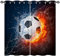 ANHOPE Sport Thema Flamme Fußball Vorhänge mit Ösen Blickdichte Gardinen Thermo Vorhang Blackout Curtain Schlafzimmer Wohnzimmer Kinder Jungen Mädchen Verdunklungsvorhänge 2er Set H 138 x B 117 cm