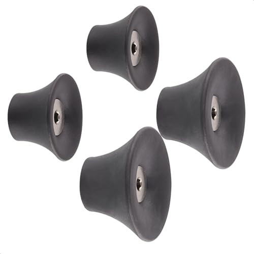 WAGNER - hooks4home - Design-Wandhaken TULIP 4tlg. Set - Ø 40 x 25 mm & Ø 50 x 30 mm, Kunststoff & Stahl galvanisiert, schwarz - 17030024
